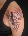 tribal phoenix pic tattoo on shoulder